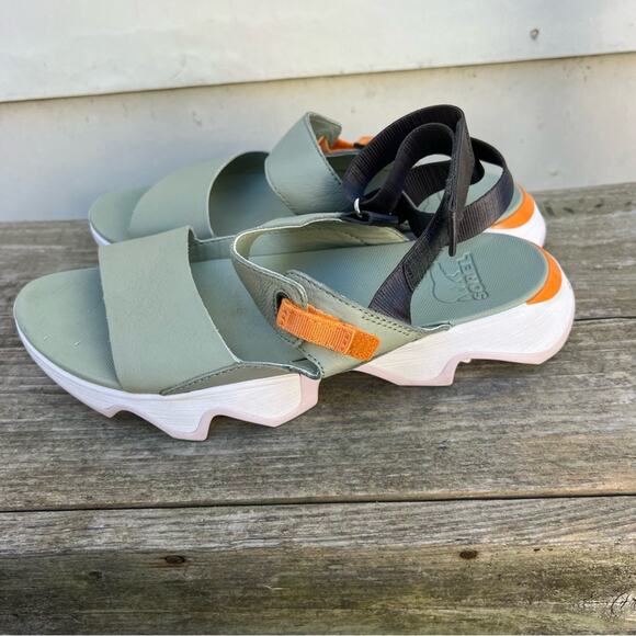 Sorel KINETIC™ IMPACT II SLING LOW SANDALS khaki green gray orange 9.5 - Picture 5 of 7